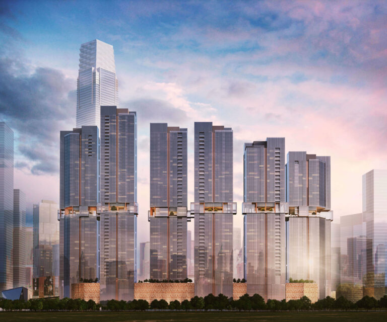 TRXR 6 towers facade