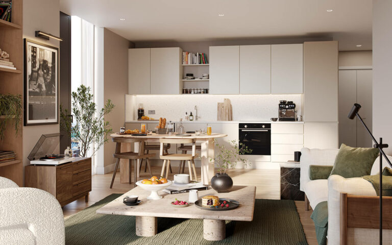 Crown View Living kitchen