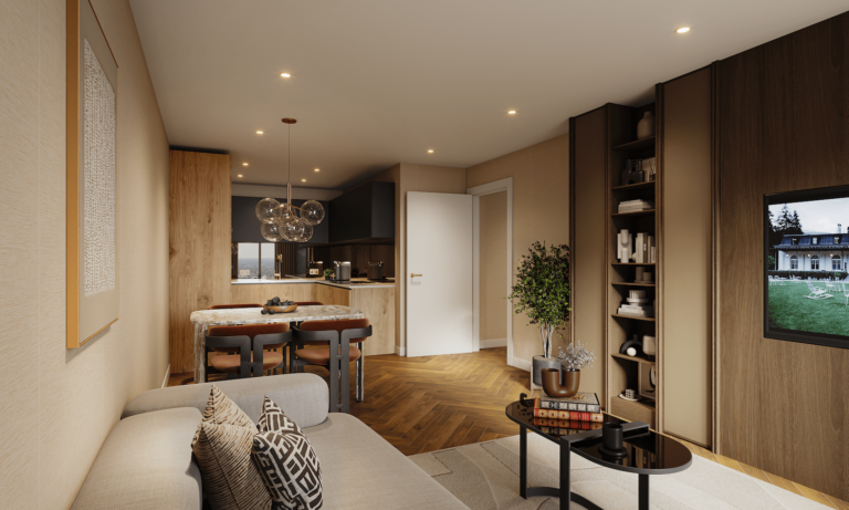 1 BED - KITCHEN LIVING ROOM-min